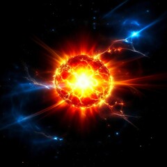 Colorful star explosion in space.