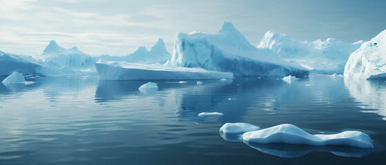 Sea Ocean Iceberg Ice floe Arctic Antarctic Frost Waves Cold © Anatoly Shapoval