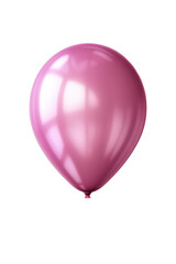 Pink metallic balloon isolated on transparent background. Generative ai