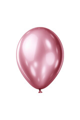 Pink metallic balloon isolated on transparent background. Generative ai