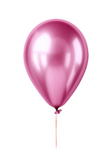 Pink metallic balloon isolated on transparent background. Generative ai