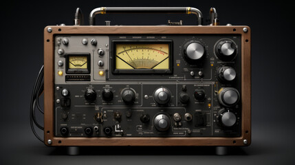 Obraz premium Signal generator isolated on black background