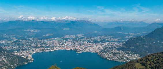 Landscape of Lake Lugano from Lanzo d'Intelvi balcony - 634471693