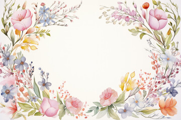 Flower shaped wreath with copy space in the middle