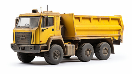 Toy dump truck isolated on white background