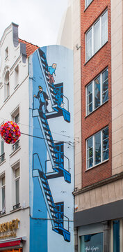 Street art dans les rues de Bruxelles, Belgique