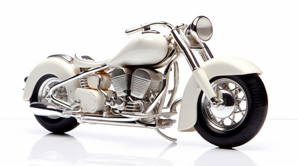 Toy motorcycle isolated on white background