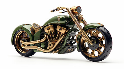 Toy motorcycle isolated on white background