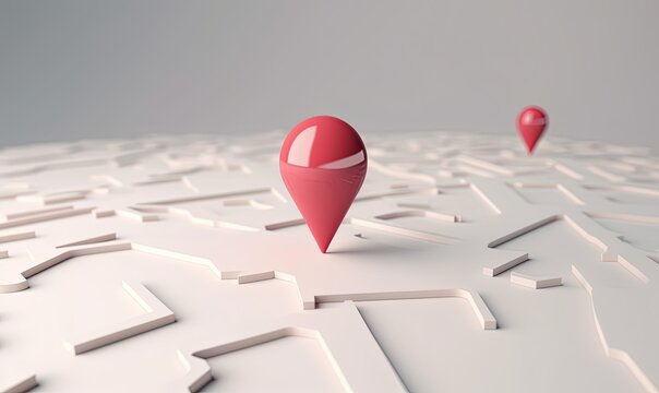 map 3d icon with pointer marking location 3d gps vector illustration