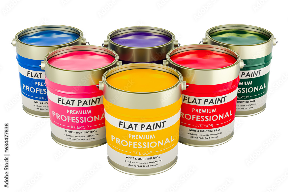 Poster paint cans, 3d rendering isolated on transparent background