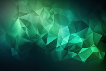 Obraz premium in green shades background with triangles. Illustration with a set of colorful triangles. Wallpaper template. Generative AI