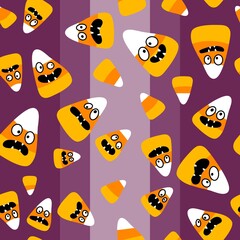 Halloween cartoon candy seamless sugar monster pattern for wrapping paper and fabrics and kids clothes print