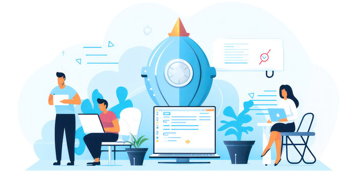 startup founder pitching,Vibrant vector illustration