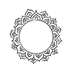 Rangoli Decorative Element in Doodle Style Decorative Outline for Lettering