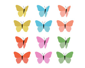 set of butterflies Vector illustration design for fashion graphics, t shirt print
