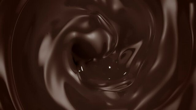 Super Slow Motion Shot of Swirling Melted Chocolate at 1000fps.