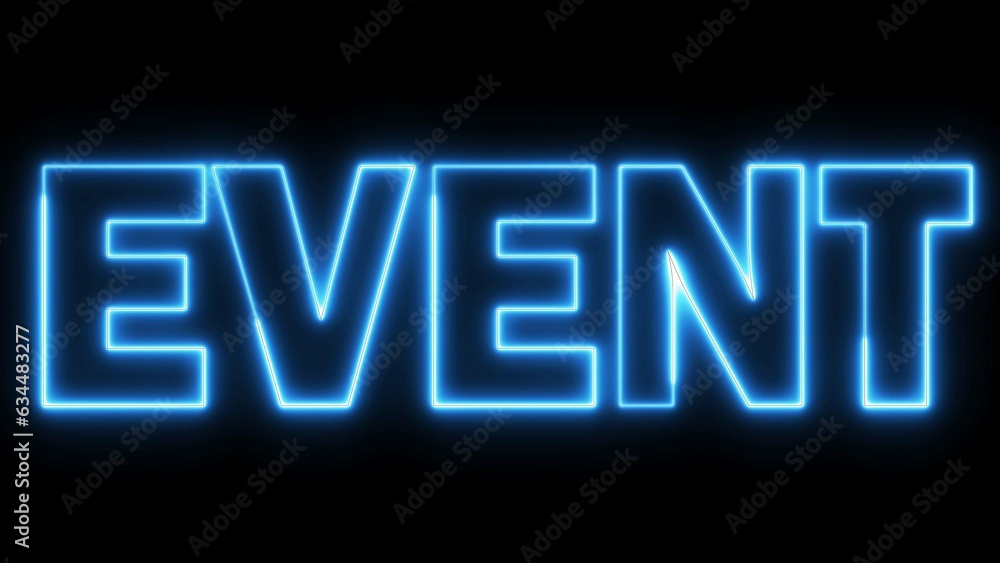 Fototapete event text font with light. luminous and shimmering haze inside the letters of the text event. event