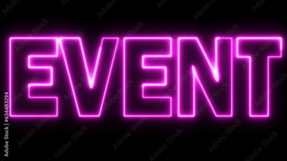 Fototapete event text font with light. luminous and shimmering haze inside the letters of the text event. event