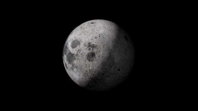 Earth satellite Moon with alpha channel overlay view from outer space 3d render. Solar system planets concept, sci-fi, space exploration and discovery of habitable terrestrial planets