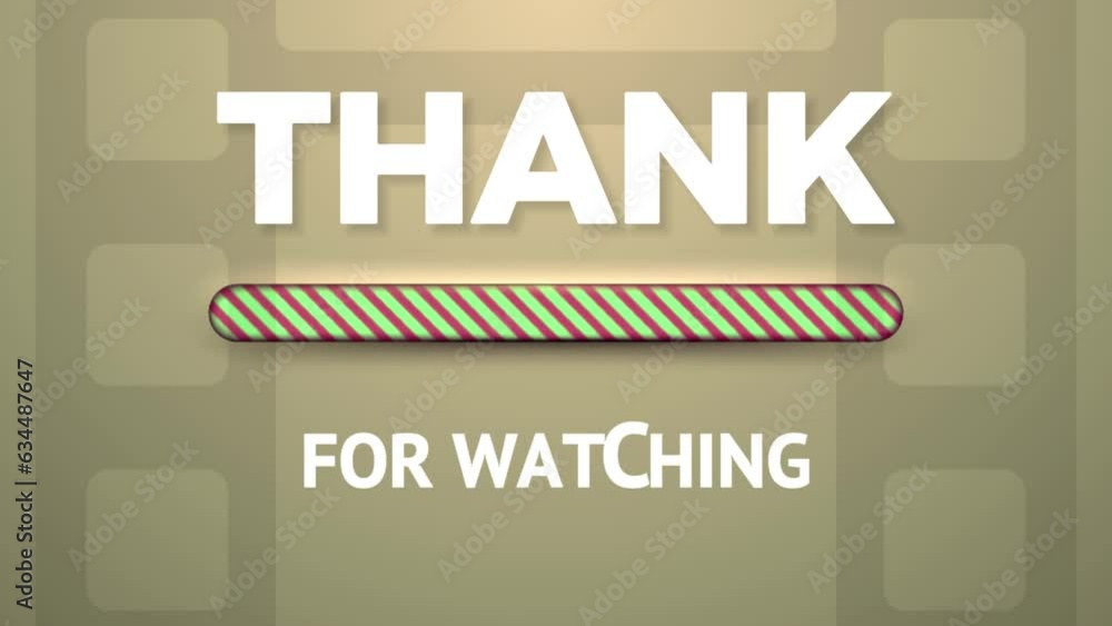 Poster Thank you for watching text with loading progress bar animation video for end screen video background design