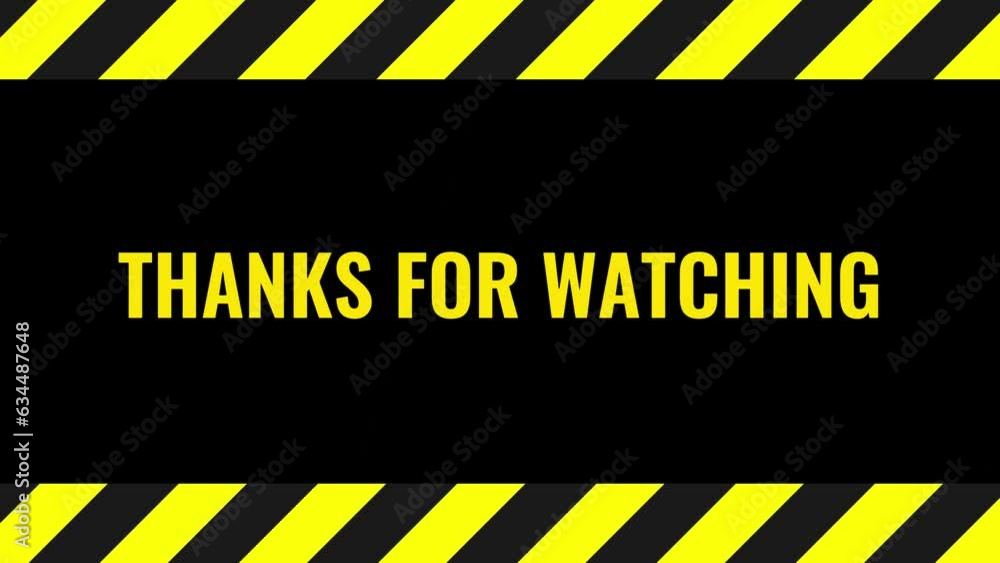 Poster thanks for watching with animation text video screen background