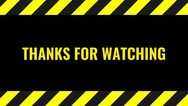 Thanks for watching with animation text video screen background