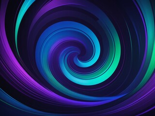 Dark Abstract Background with Swirling Lines in Purple, Blue, and Green