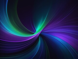 Dark Abstract Background with Swirling Lines in Purple, Blue, and Green