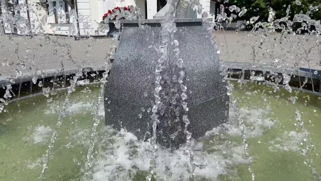 A beautiful round fountain at a tourist resort 
