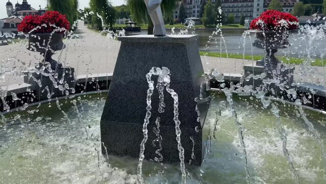 A beautiful fountain in the city