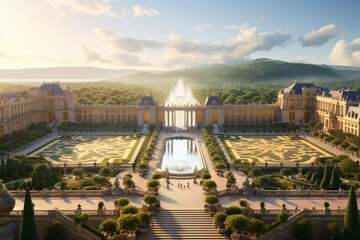 photo breathtaking beauty of the Palace of Versailles - obrazy, fototapety, plakaty