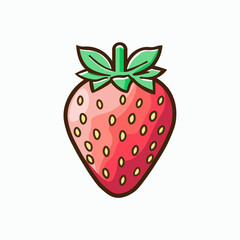 Obraz premium Fresh strawberry fruit. Isolated vector illustration.