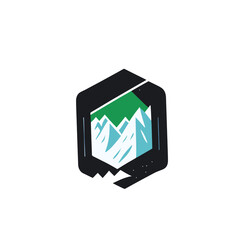 adventure mountain landscape logo vector
