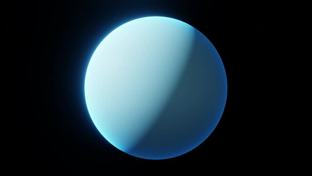 Planet Uranus with alpha channel overlay view from outer space 3d render. Solar system planets concept, sci-fi, space exploration and discovery of habitable terrestrial planets