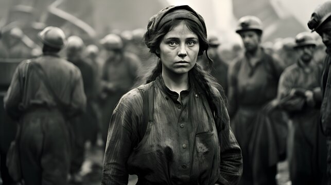 Honoring Labor Day/ Labour Day Heritage: Early 20th Century Factory Worker, Lady in Coal Mines/ Steel Factories
