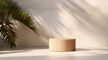 Modern Geometric Design Wooden Pedestal