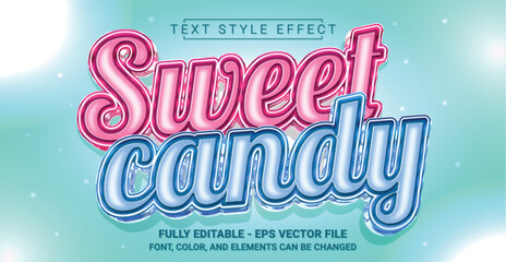 Sweet Candy Text Style Effect. Editable Graphic Text Template.