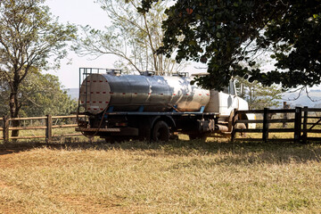 Fototapeta premium milk truck vehicle on a farm