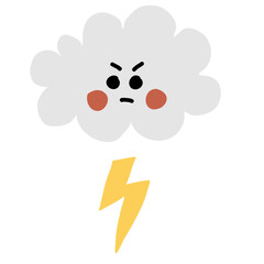 Cute doodle hand drawn cloud character design illustration