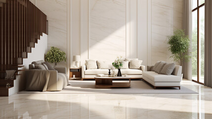 White Marble Floor Tile In Brown Wall Hall Luxury 