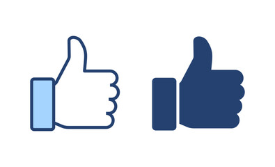 Like icon vector. Thumbs up sign and symbol. Hand like