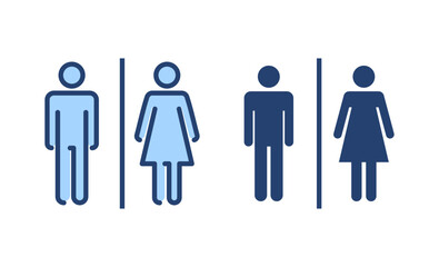 Toilet icon vector. Girls and boys restrooms sign and symbol. bathroom sign. wc, lavatory
