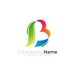 Abstract B logo with colorful design , company icons