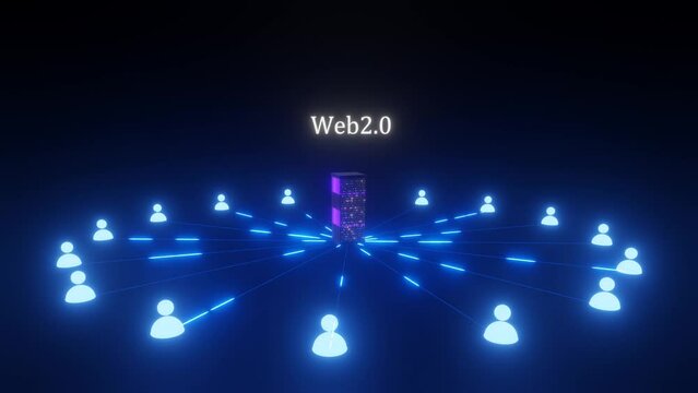 Web1.0からWeb2.0とWeb3.0へ移行してゆくアニメーション動画
