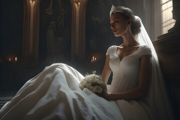 beautiful wedding bride.
Generative AI