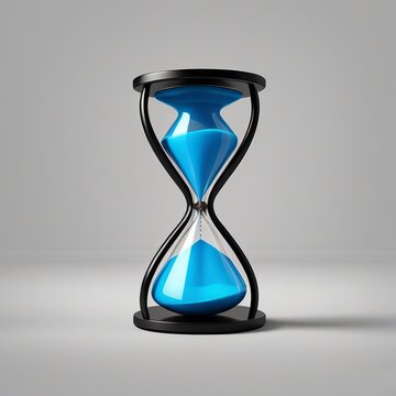 An Hourglass Icon: A Timeless Blue Company Logo, generative ai