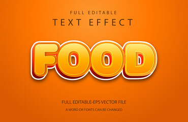 Food 3d Editable text effect in glowing style