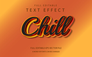 Chill 3d Editable text effect in glowing style