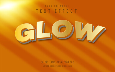 Glossy 3d Editable text effect in glowing style