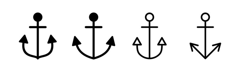 Anchor icon set illustration. Anchor sign and symbol. Anchor marine icon.
